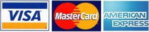 We Accept Visa, MasterCard and AMEX.